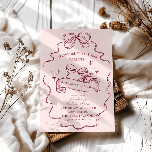 Invitación Boda manuscrita con arco irregular (Subido por el creador)