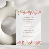 Boda manuscrito del jardín rosado de borde floral