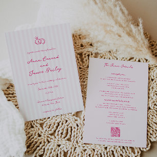 Invitación Boda manuscrito rosa caprichoso