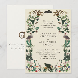 Invitación Boda Marco Botánico Gótico Jardín Encantado