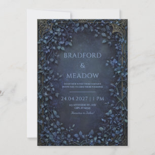 Invitación Boda Marco de Bronce Antiguo Frambuesa Crepuscular
