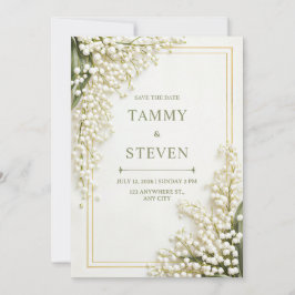 Invitación Boda Marco de Oro de Valle de Lirio Texturizado Cr