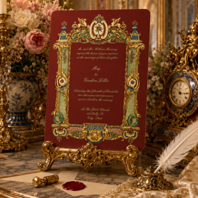 Invitación Boda Marco Grifos Barroco Rococó Rocalla (Subido por el creador)
