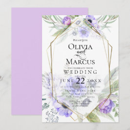 Invitación Boda | Marco violento de flor anémona