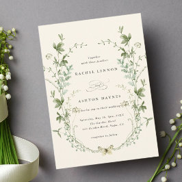 Invitación Boda Marfil Elegant WaterColor Wildflowers