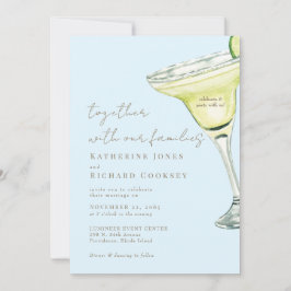 Invitación Boda Margarita de Celebración y Fiesta Azul Hielo