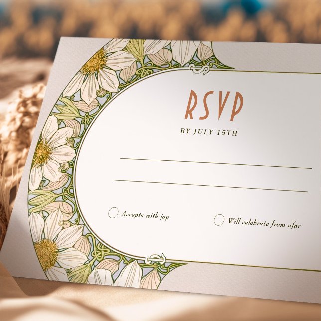 Invitación Boda marguerita RSVP Insertar Art Nouveau vintage (Subido por el creador)