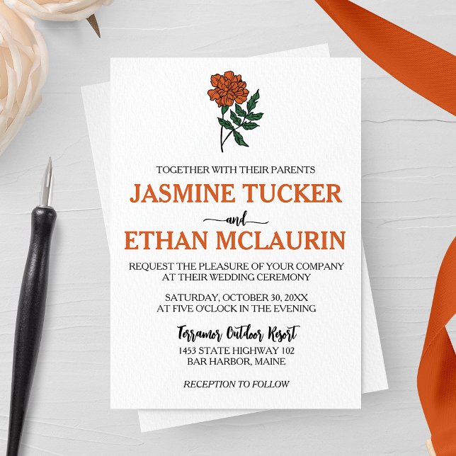 Invitación Boda Marigold minimalista (Subido por el creador)