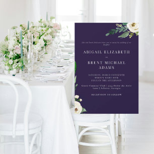 Invitación Boda Marina Padres de la Novia Floral Blanca Moder