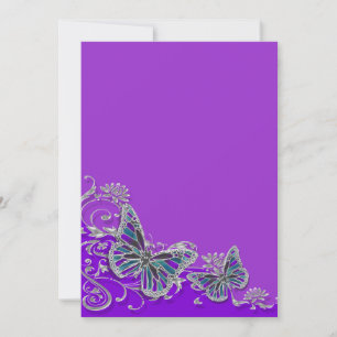 Invitación boda mariposa azul morado