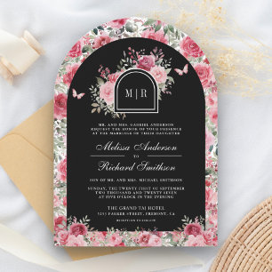 Invitación Boda Mariposa Rosas Rojas Rosadas Día de San Valen