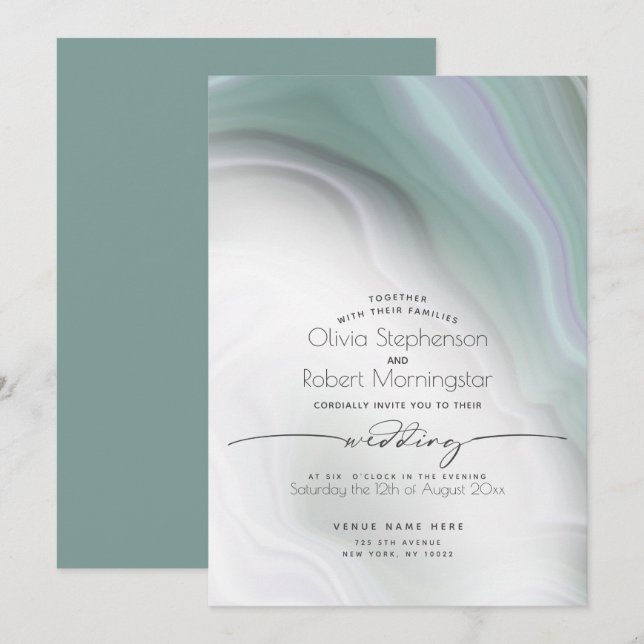 Invitación BODA | Mármol suave y oxidado (Anverso / Reverso)