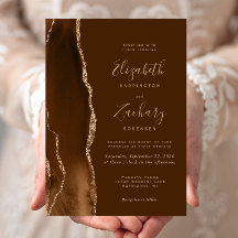 Boda Marrón Ágata Dorada Mocha Moderna