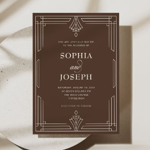Invitación Boda marrón atemporal y elegante