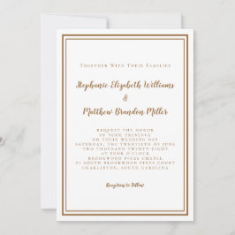 Invitación Boda marrón rústico minimalista moderno simple