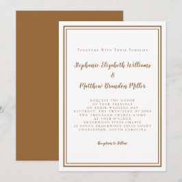 Invitación Boda marrón rústico minimalista moderno simple