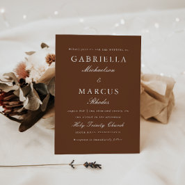 Invitación Boda marrón simple y elegante