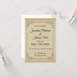 Invitación Boda marrón vintage