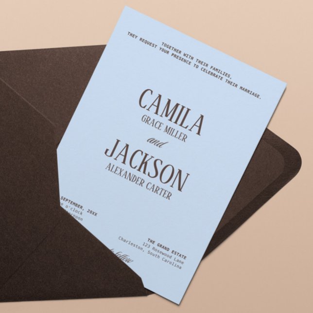 Invitación Boda marrón y azul  (Subido por el creador)