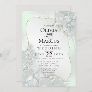 Invitación BODA   Martillo de Perla Verde de Honeydew