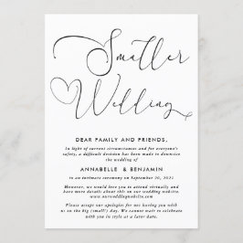 Invitación Boda más pequeño | Estamos reduciendo la Invitació