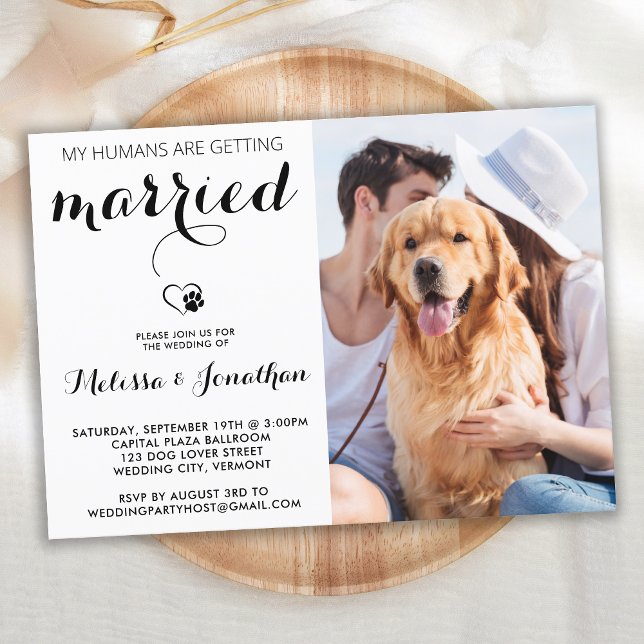 Invitación Boda Mascota simple y moderno de fotografía de per (Subido por el creador)