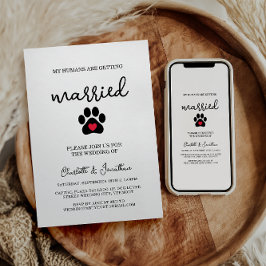 Invitación Boda Mascota simple y moderno de fotografía de per
