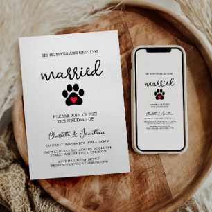 Invitación Boda Mascota simple y moderno de fotografía de per