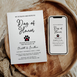Invitación Boda Mascota simple y moderno de fotografía de per