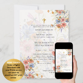 Invitación Boda Masivo Nupcial Católico bonito