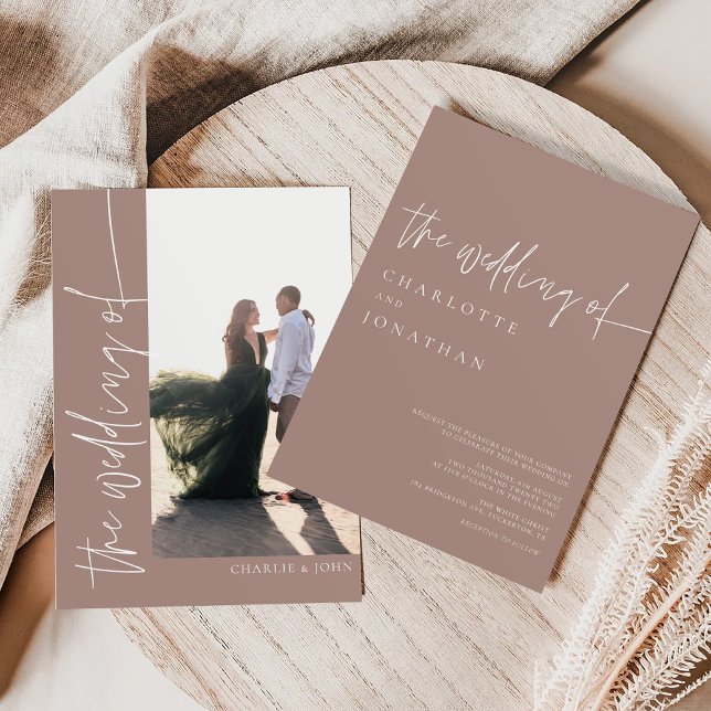 Invitación Boda Mauve, un moderno desierto fotográfico de Boh (Subido por el creador)