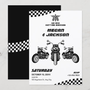 Invitación Boda mecánico clásico de motocicletas