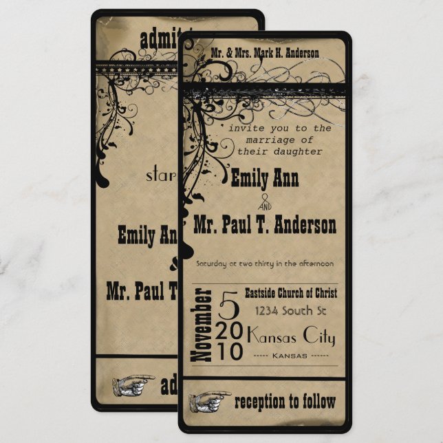 Invitación Boda Medieval Renacentista (Anverso / Reverso)