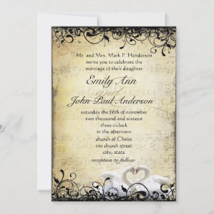 Invitación Boda Medieval Renacentista Cisne Lovebird