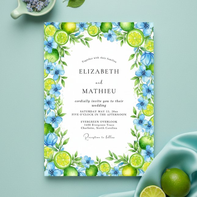 Invitación Boda Mediterránea Acuarela Verde Lima (Subido por el creador)