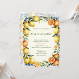 Invitación Boda Mediterránea Cítrico Limón Naranja Amalfi I