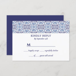 Invitación Boda mediterránea de la Marina Española Tile Rsvp