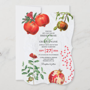 Invitación Boda mediterráneo botánico de Red Pomegranate