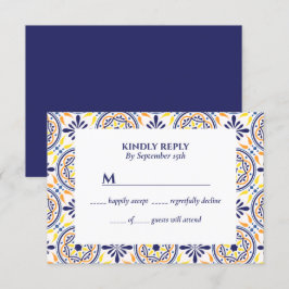 Invitación Boda Mediterráneo de tela amarilla de la marina es