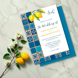 Invitación Boda mediterráneo italiano Tiles Lemon