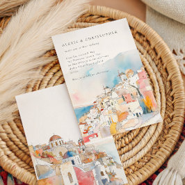 Invitación Boda mediterráneo Santorini