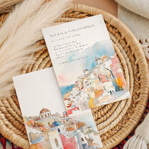 Invitación Boda mediterráneo Santorini