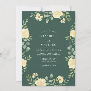 Invitación Boda melancólica de bosque con pino verde