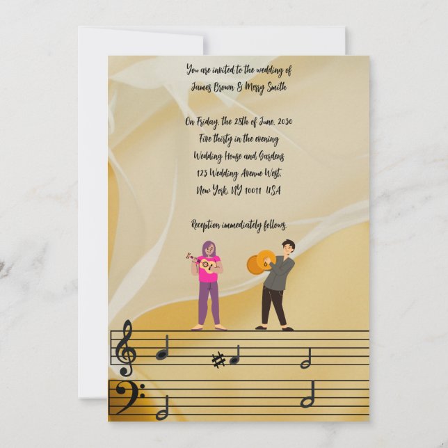 Invitación Boda Melody of Us (Reverso)