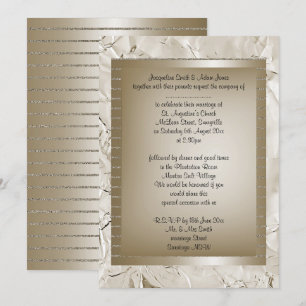 Invitación BODA Metálica Elegante de Oro Bronce