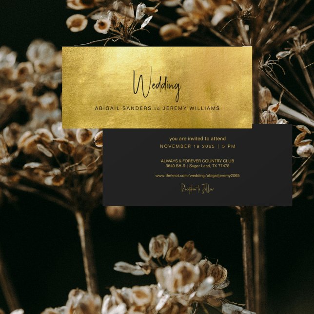 Invitación Boda Metálico Único de Oro y Negro (Subido por el creador)