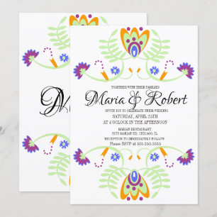 Invitación Boda Mexicana Folclórica Floral Bodas Audaces