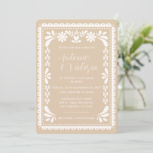 Invitación Boda Mexicana Papel Picado Hacienda