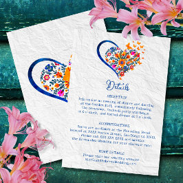 Invitación Boda mexicano de Floral Heart & Butterflies