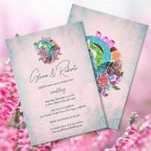 Boda mexicano de flores rusas de corazón